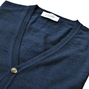 Il Cardigan in 100% Lana Merino Extrafine - Blu