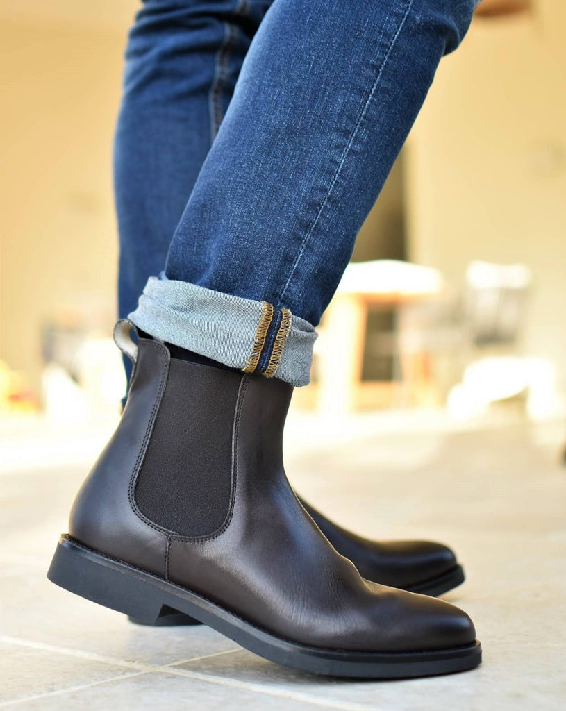 Chelsea Boots Stivaletto Stringato Nero Uomo STIVALETTO UOMO