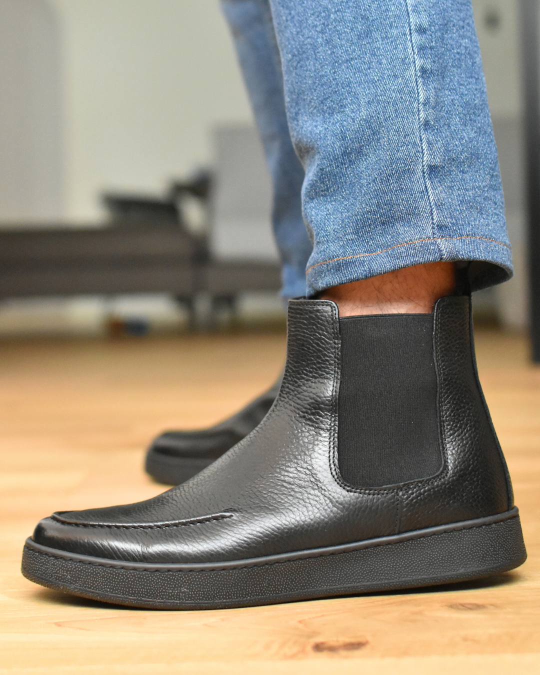 Camoscio Scarpe Uomo Eleganti Stivaletto Stivali E Stivaletti Da