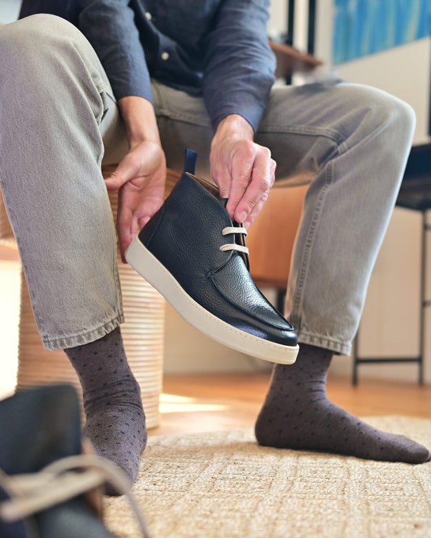 LEUCA - Pelle Blu Martellata