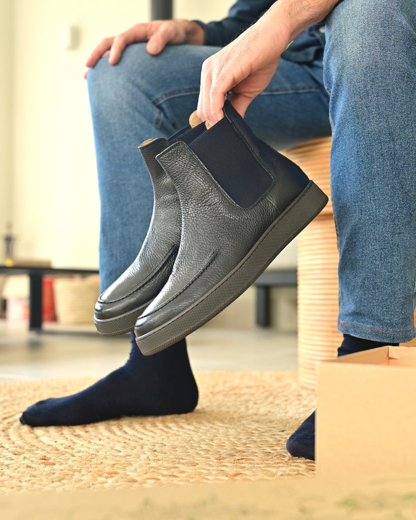 CORTINA - Pelle Blu Martellata