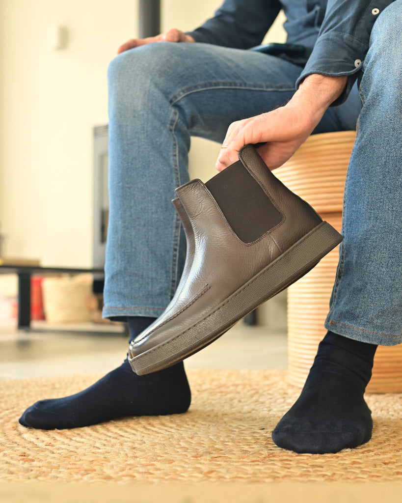 CORTINA - Pelle Marrone Martellata