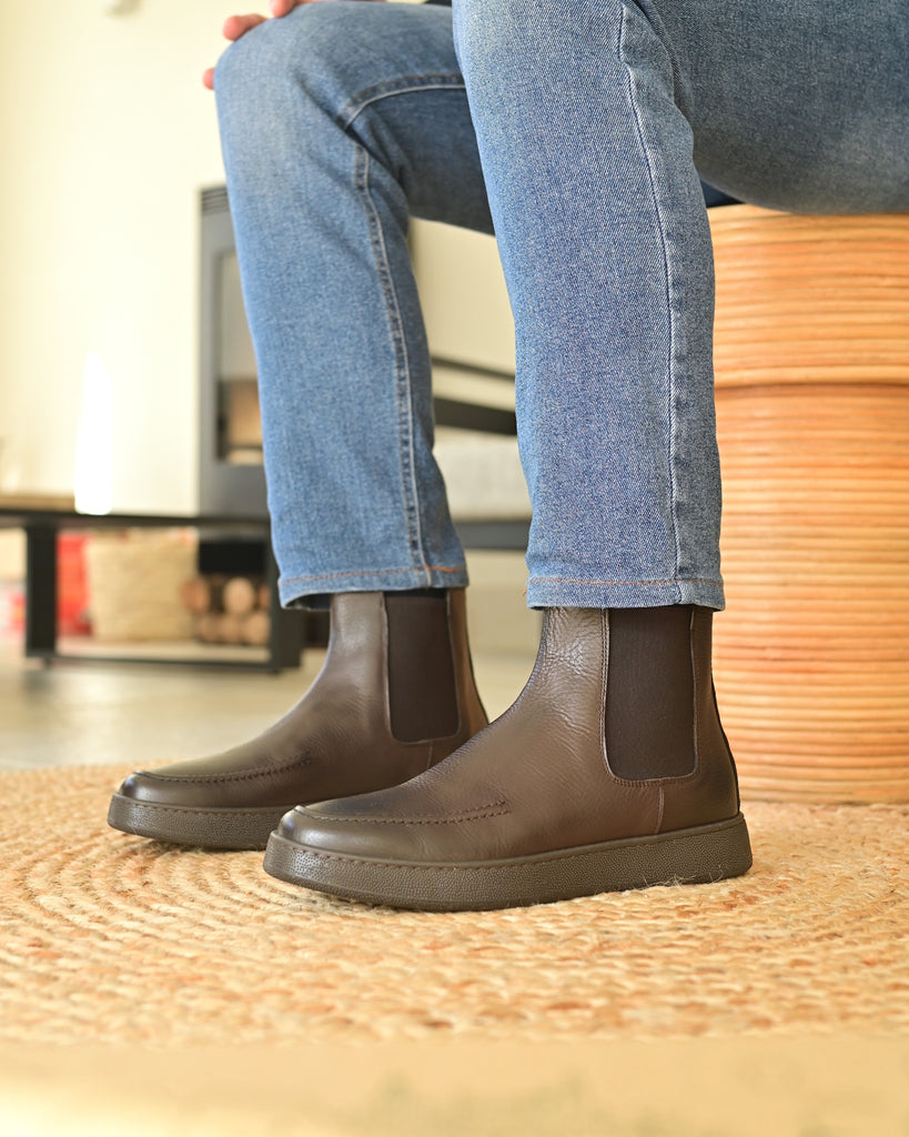 CORTINA - Pelle Marrone Martellata