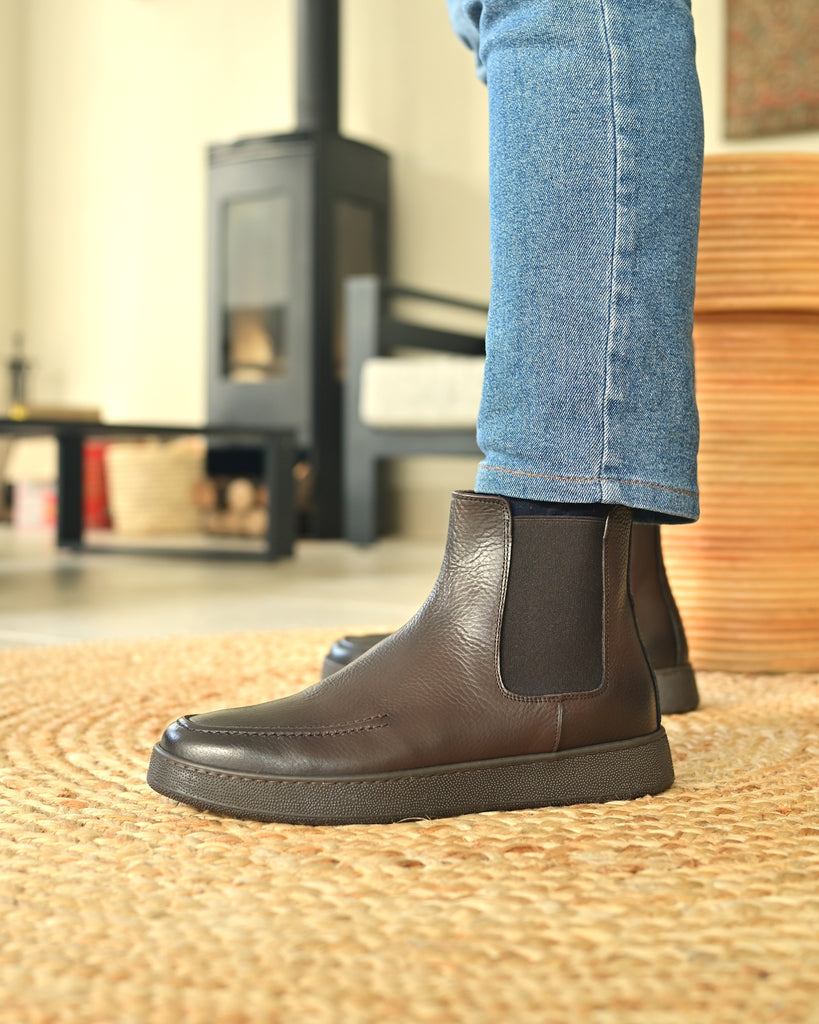 CORTINA - Pelle Marrone Martellata