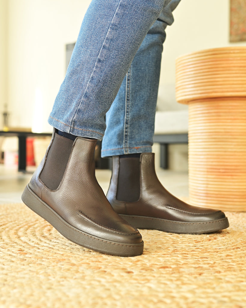 CORTINA - Pelle Marrone Martellata