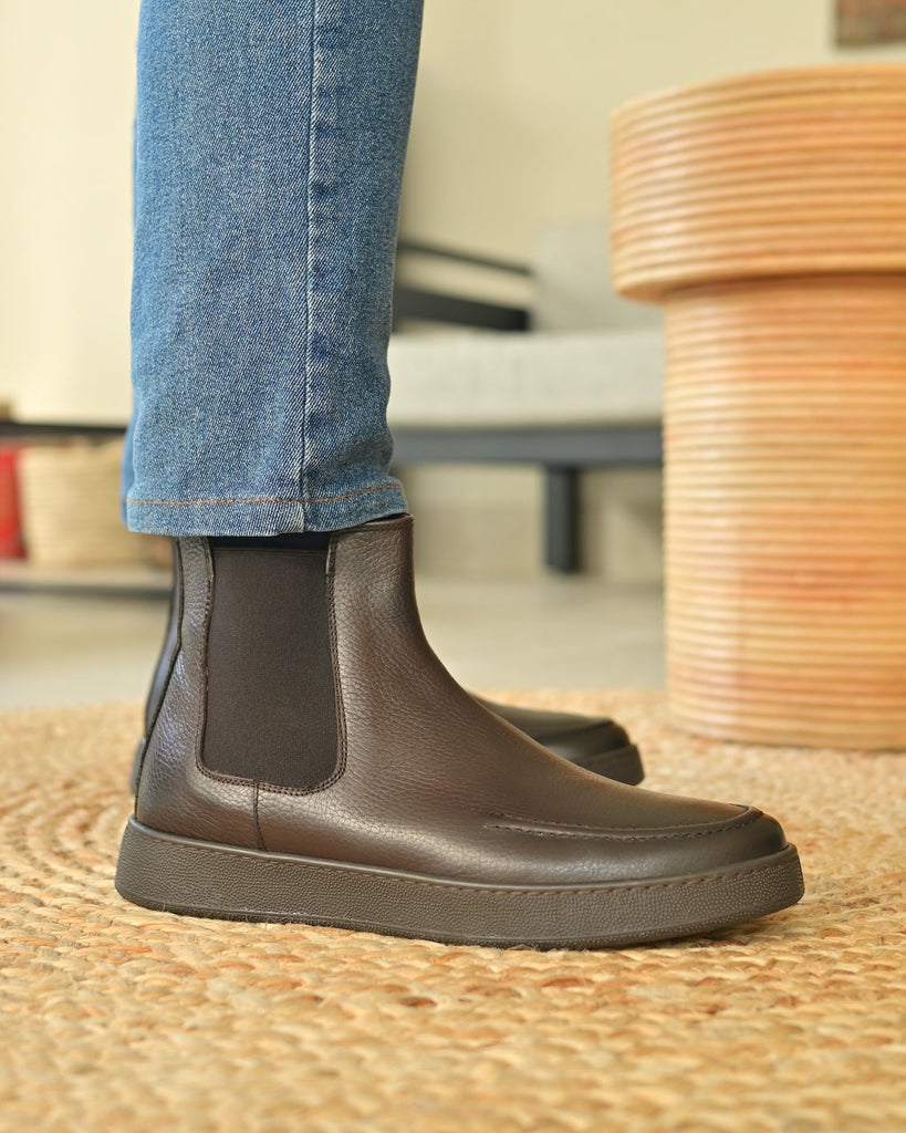 CORTINA - Pelle Marrone Martellata