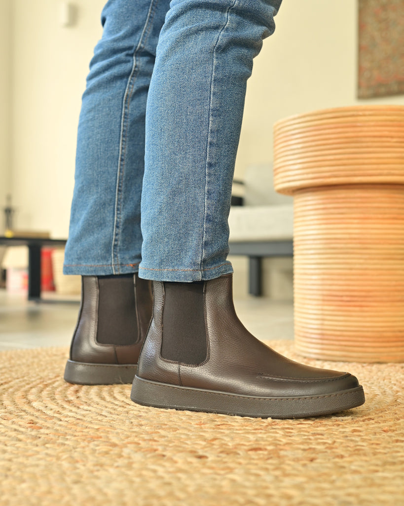 CORTINA - Pelle Marrone Martellata