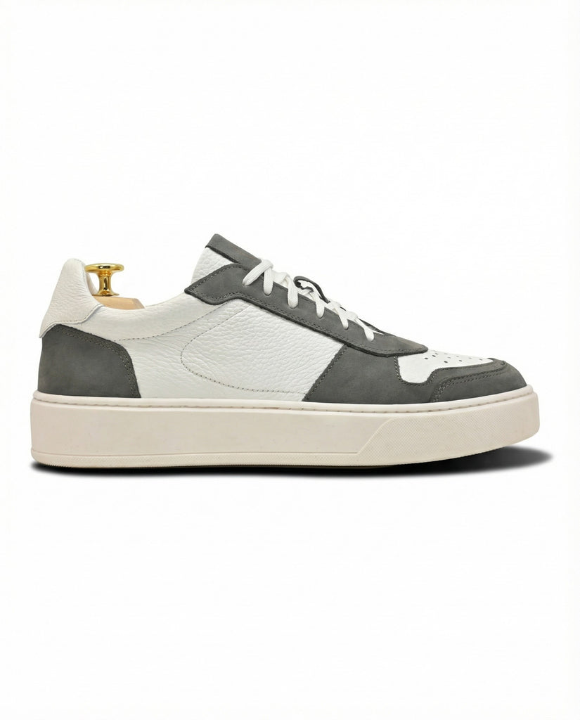 Foro Italico Grigio - Sneakers uomo in pelle bianca martellata | Ofanto ...