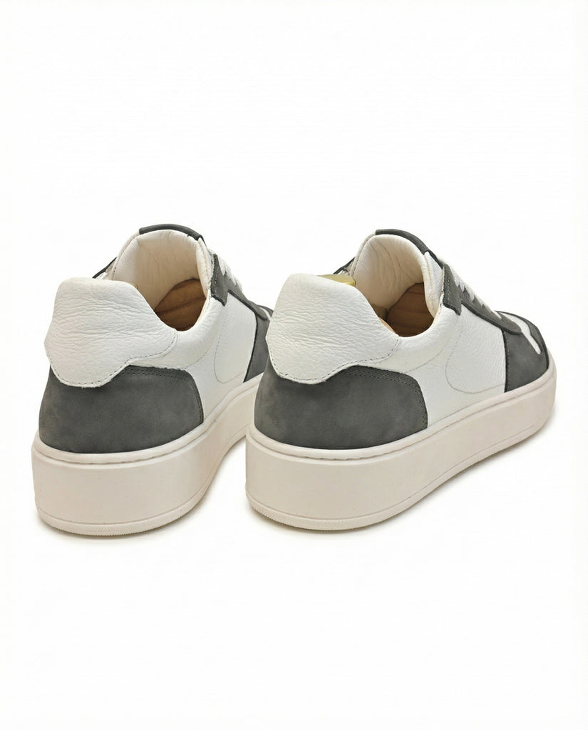 Foro Italico Grigio - Sneakers uomo in pelle bianca martellata | Ofanto ...