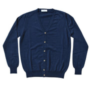 Il Cardigan in 100% Lana Merino Extrafine - Blu